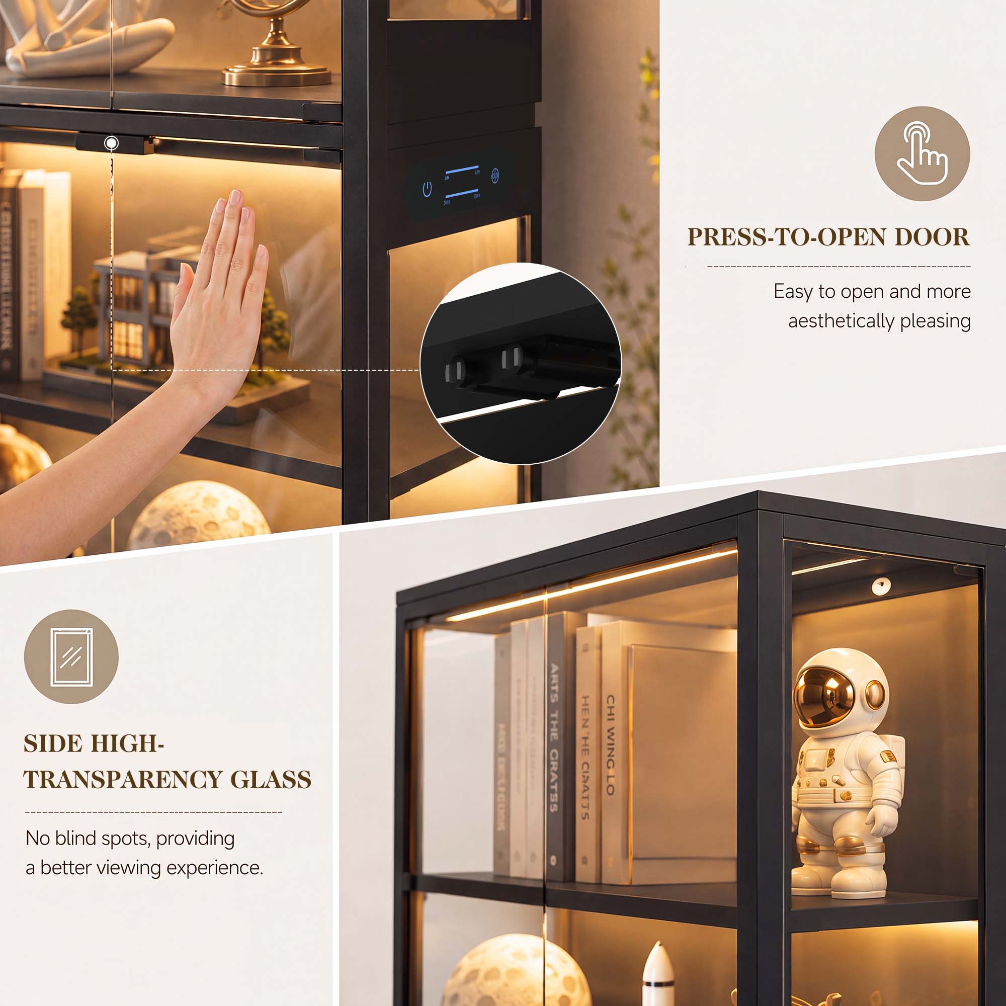 TCGBKAF 5‑Tier Display Cabinet - Storage ulasan dan harga