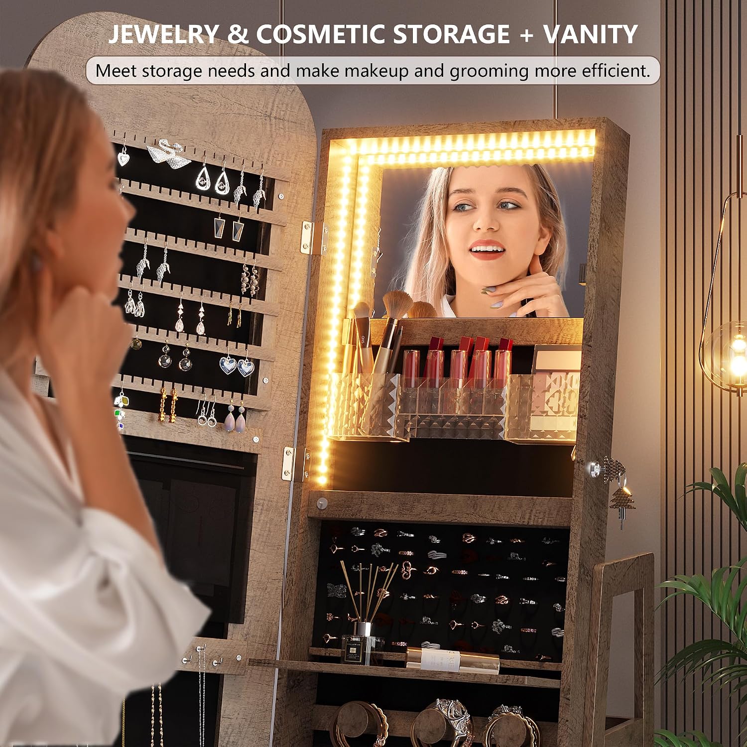 360 Swivel Jewelry Armoire Org - Full Length Mirror Jewelry Armoire ulasan dan harga