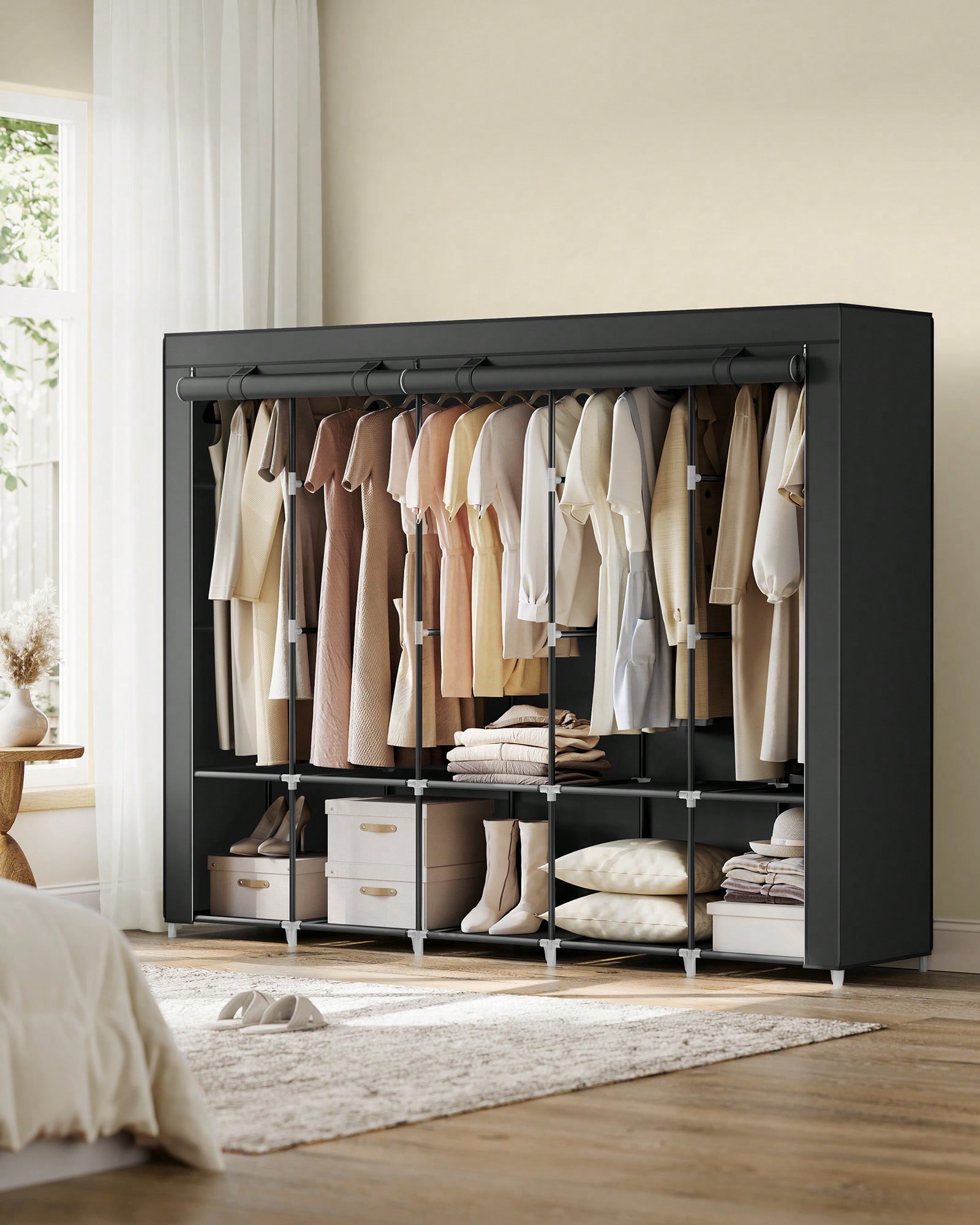 83 Inch Extra Large Portable C - Wardrobe Closet Portable Fabric Cover ulasan dan harga