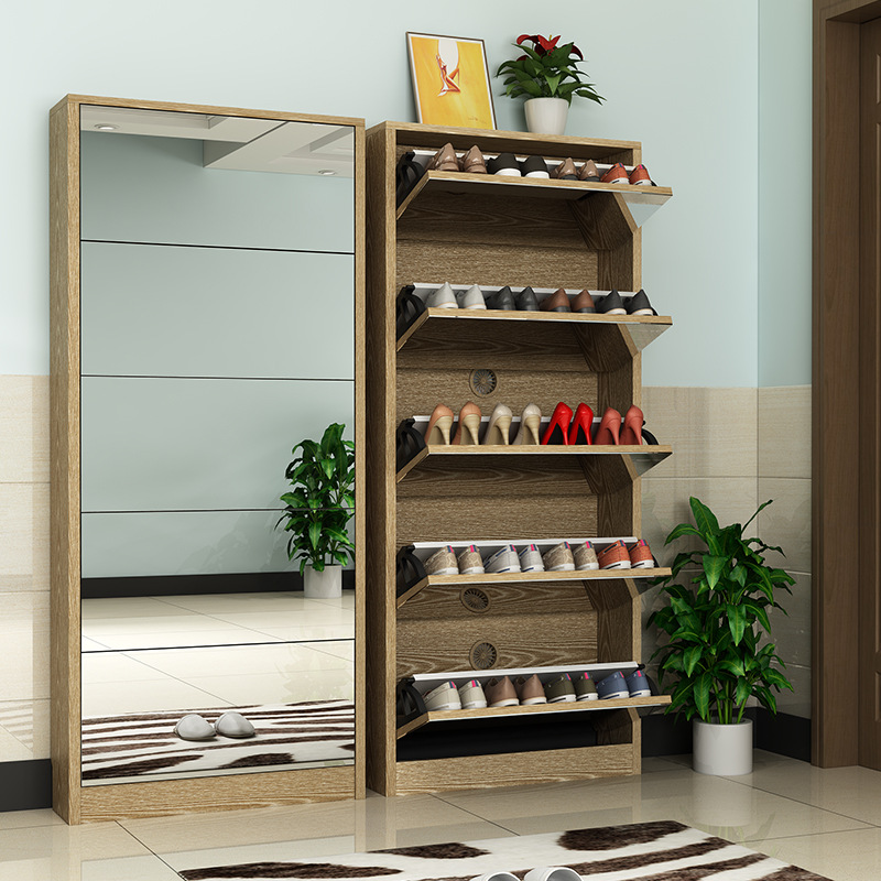 Modern Wooden Shoe Cabinet wit - Shoe Rack Cabinet Narrow Entryway ulasan dan harga