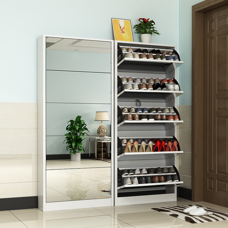 Modern Wooden Shoe Cabinet wit - Shoe Rack Cabinet Narrow Entryway ulasan dan harga