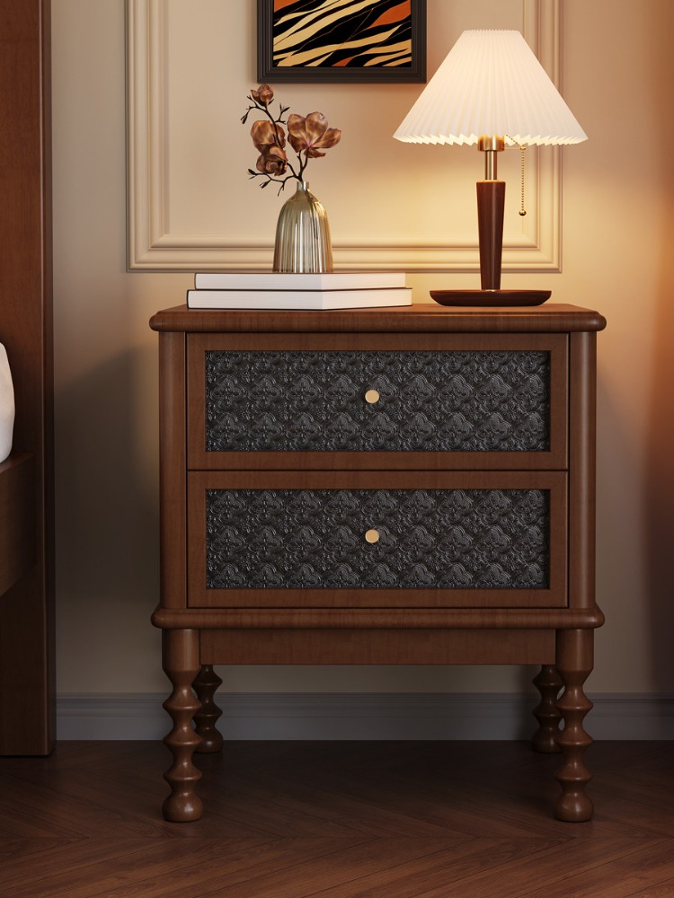 Vintage Nightstands Printed Gl - Solid Wood Nightstand 2 Drawers ulasan dan harga