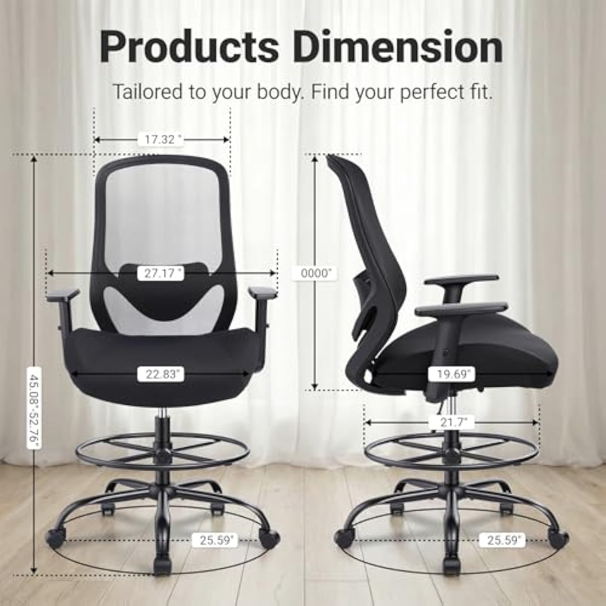Ergonomic Tall Drafting Chair  - Chairs ulasan dan harga