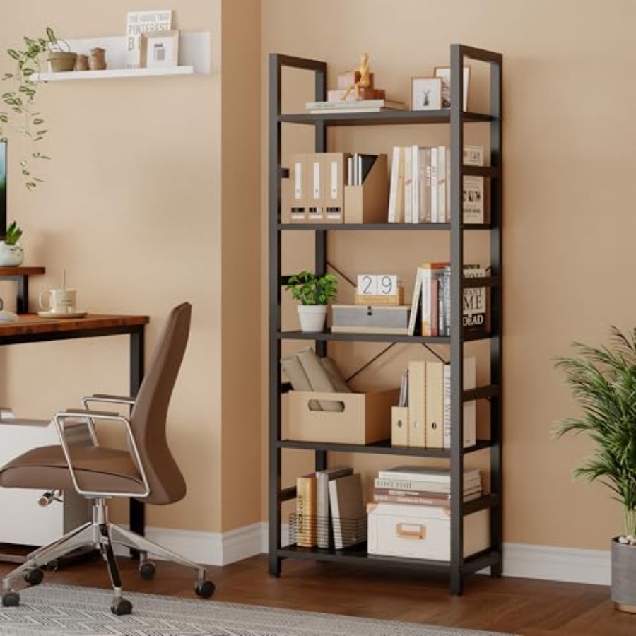 5-Tier Bookshelf, Modern Tall  - Storage ulasan dan harga