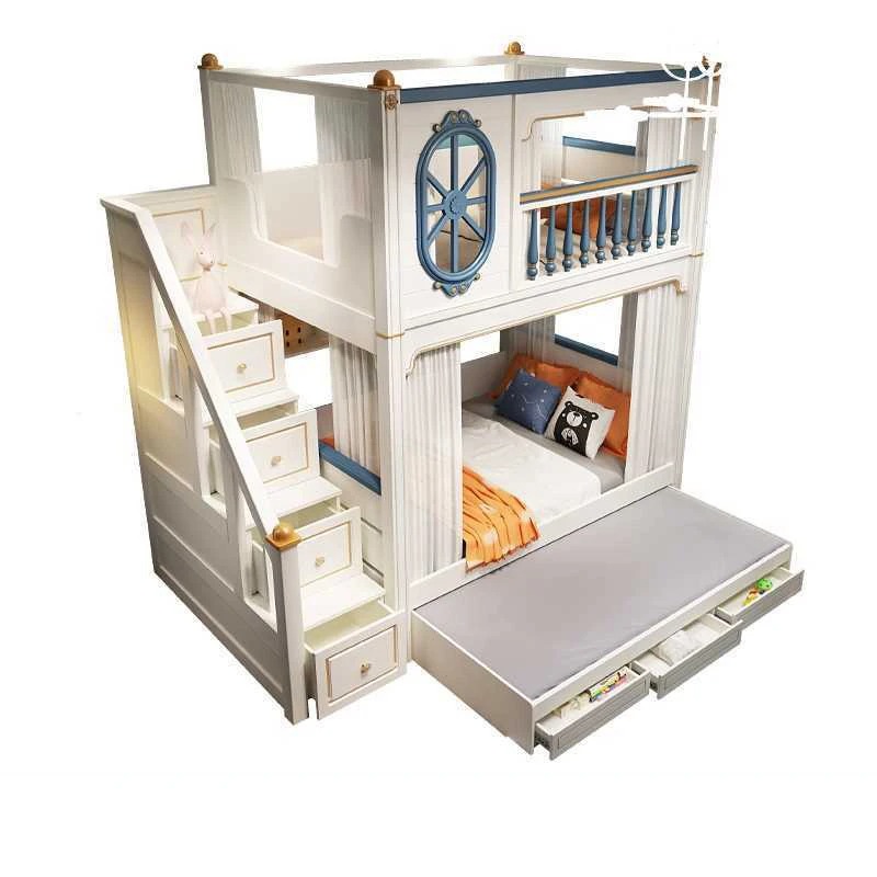 -For Luxury Kids Bedroom Furni - Bunk Bed With Stairs And Slide ulasan dan harga