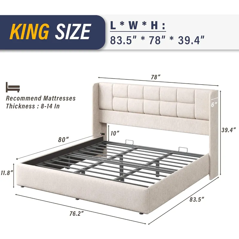 Bed Frame with Hydraulic Gas L - Gas Lift Storage Bed Hydraulic ulasan dan harga