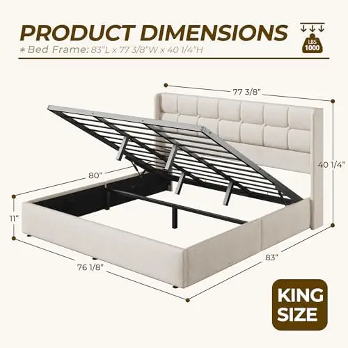 King Size Lift Up Storage Bed  - Gas Lift Storage Bed Hydraulic ulasan dan harga
