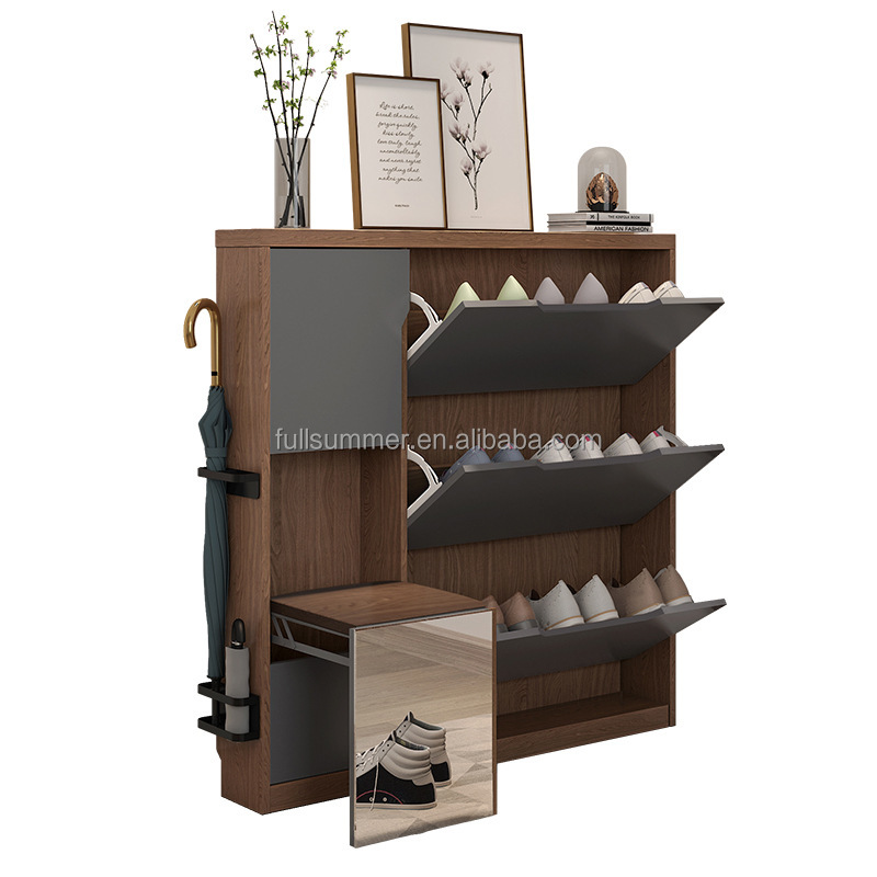 Slim Shoe Cabinet, 17cm/6.7 in - Shoe Rack Cabinet Narrow Entryway ulasan dan harga