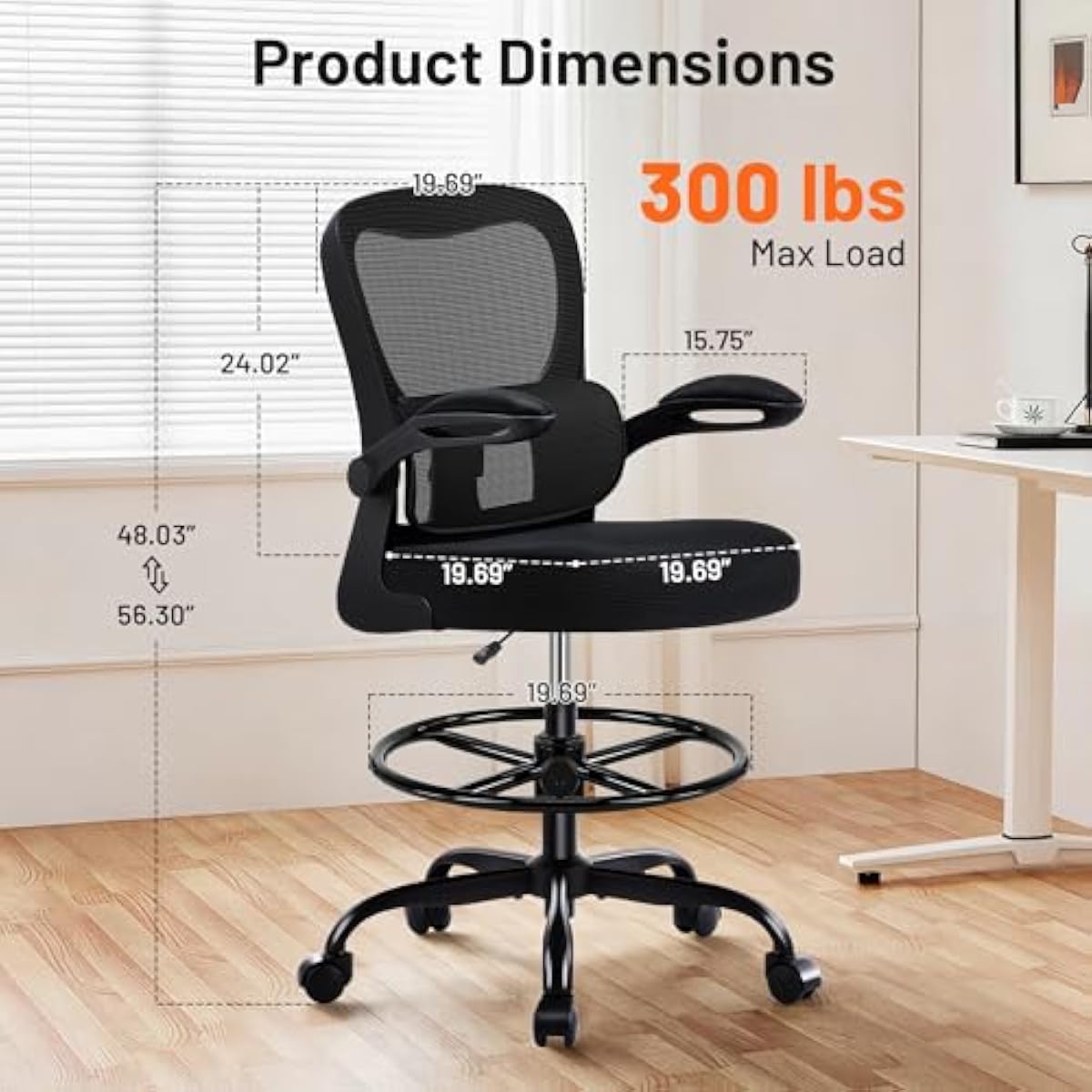 Ergonomic Drafting Chair with  - Chairs ulasan dan harga
