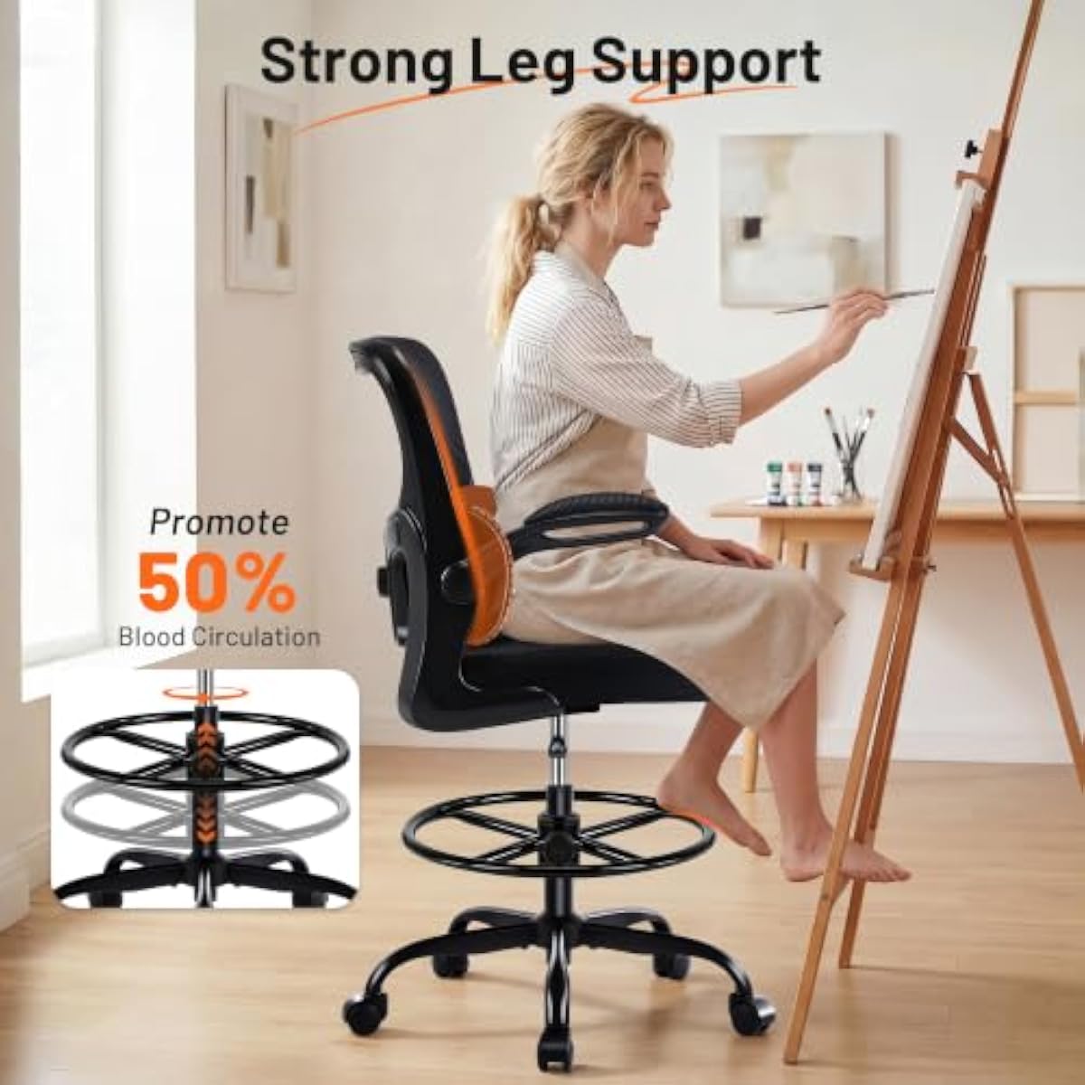 Ergonomic Drafting Chair with  - Chairs ulasan dan harga