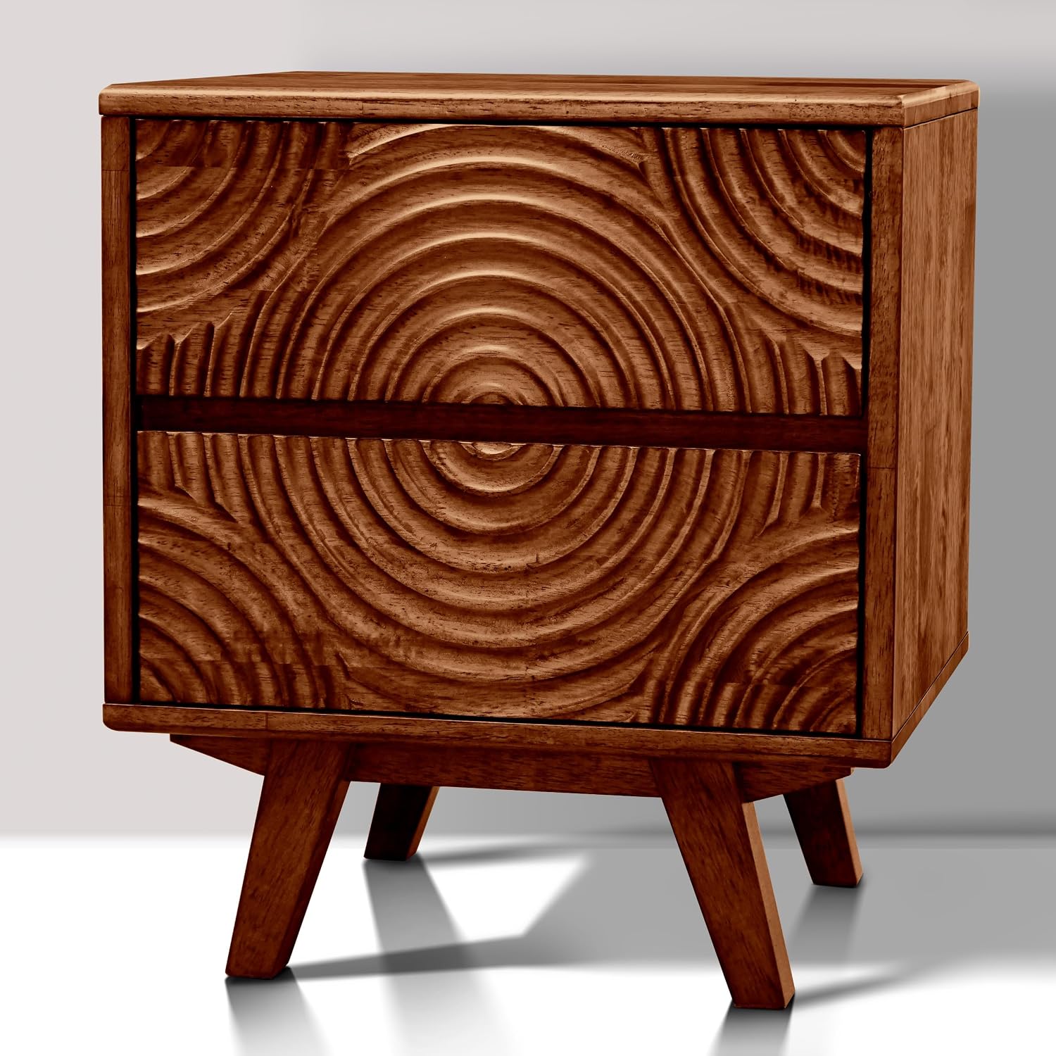 Acacia Solid Wood Nightstand w - Solid Wood Nightstand 2 Drawers ulasan dan harga