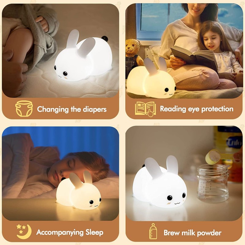 LED Rabbit Night Light Remote  - Floating Nightstand With Led Light ulasan dan harga