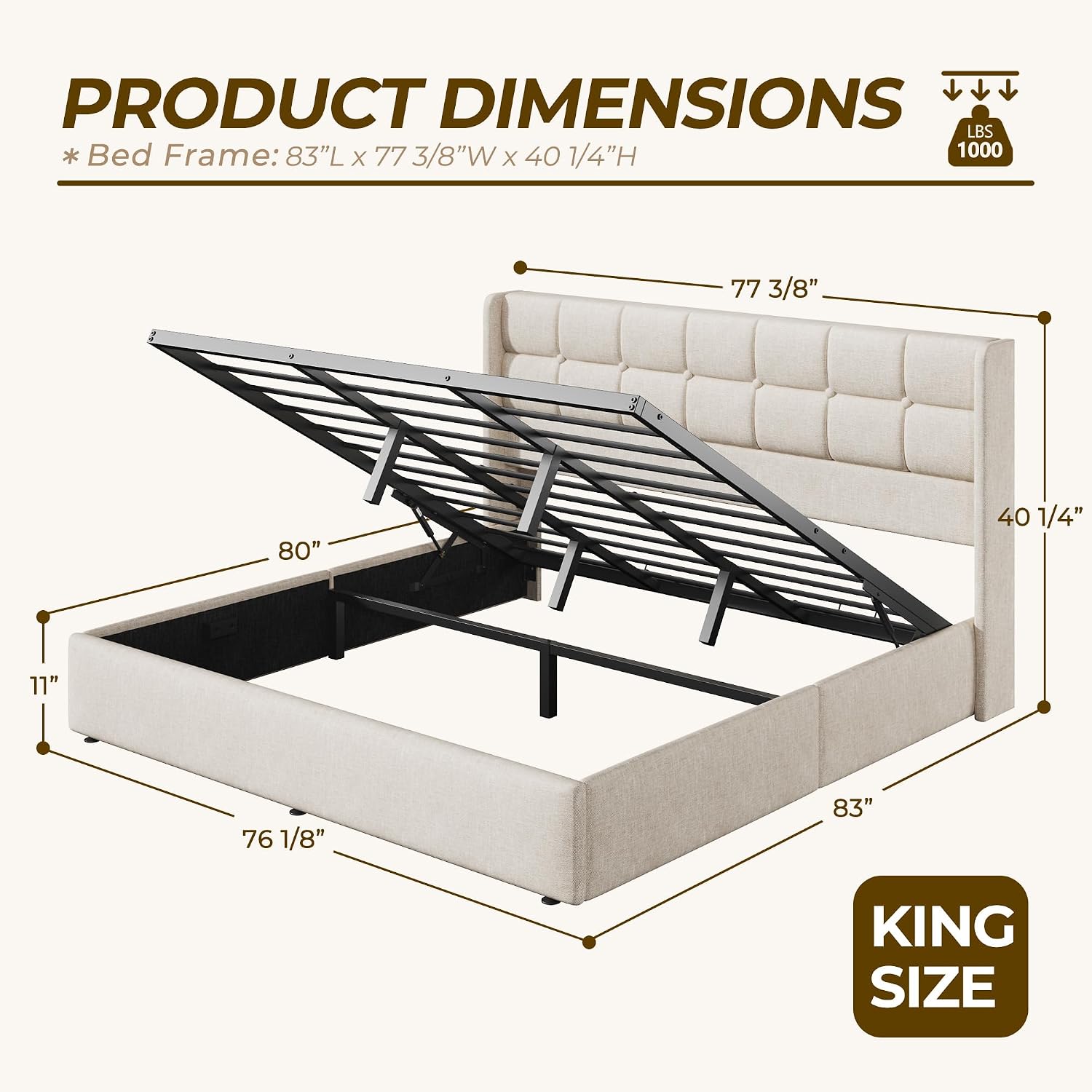 King Size Lift Storage Bed Fra - Gas Lift Storage Bed Hydraulic ulasan dan harga