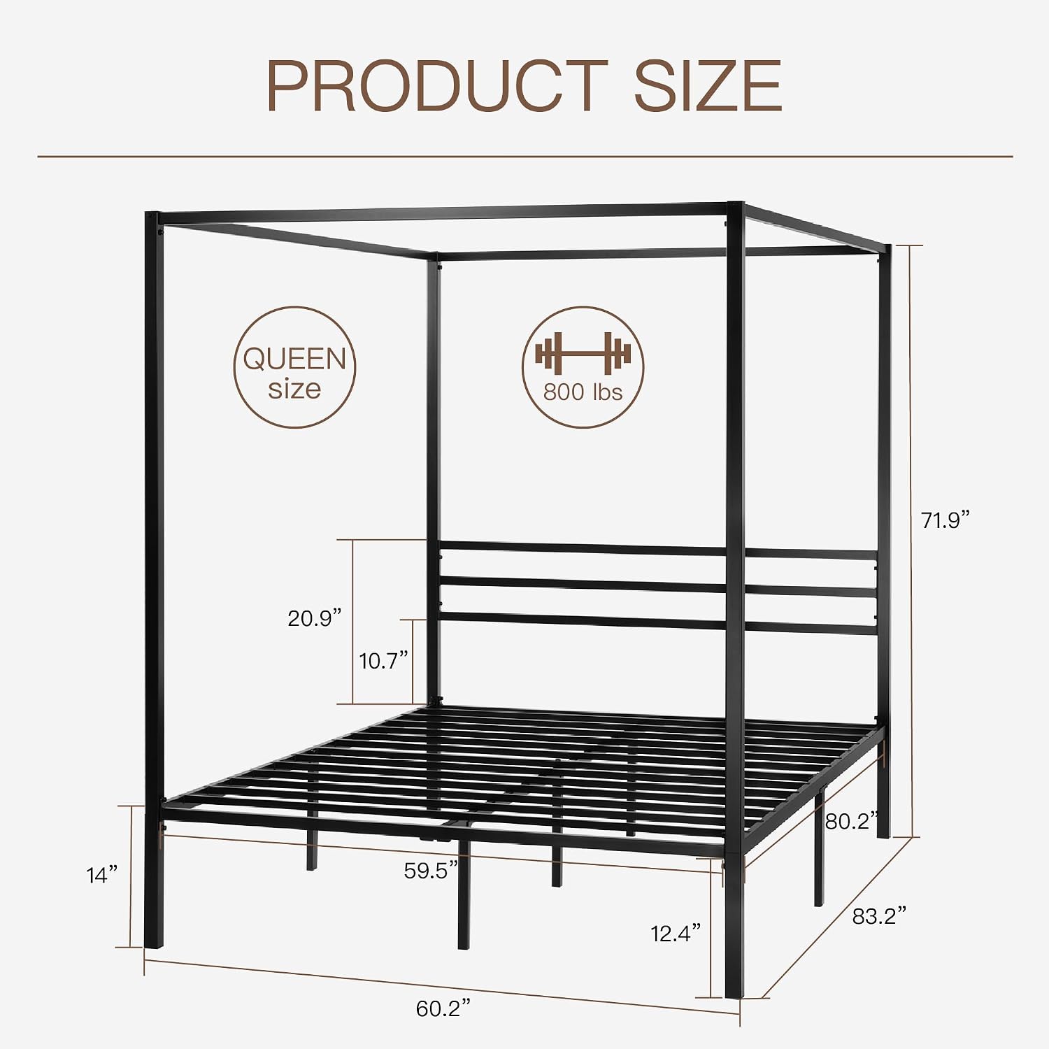 Queen Size Metal Canopy Bed Fr - Canopy Bed Frame Metal Queen ulasan dan harga