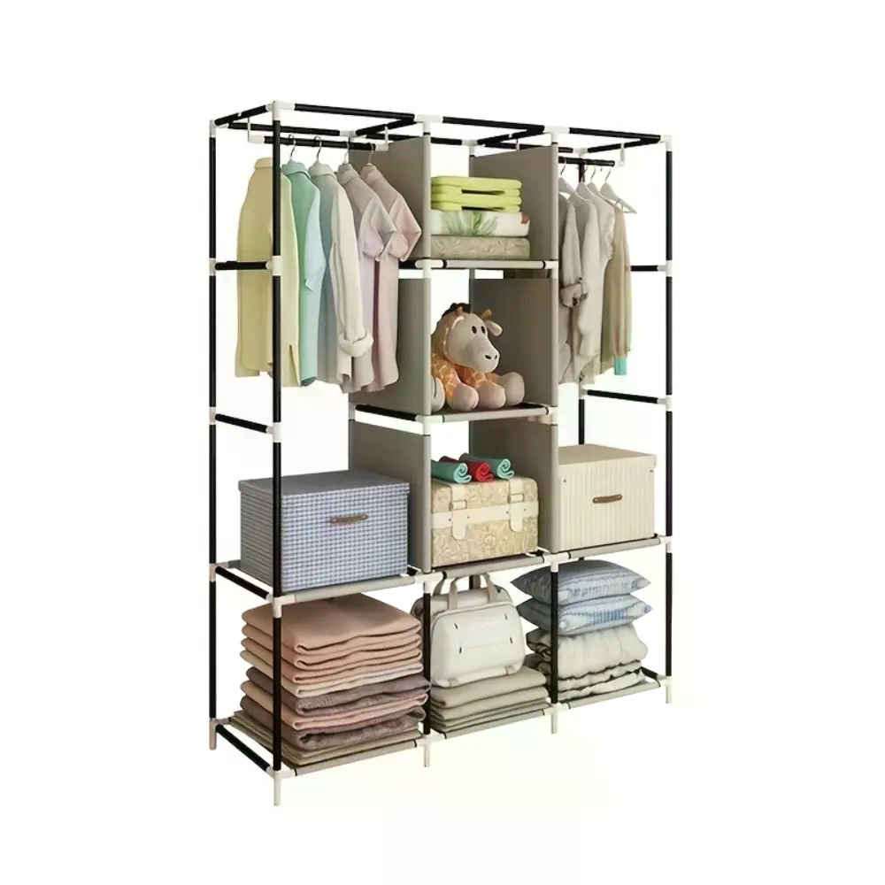 64-in Portable Covered Non-Wov - Wardrobe Closet Portable Fabric Cover ulasan dan harga