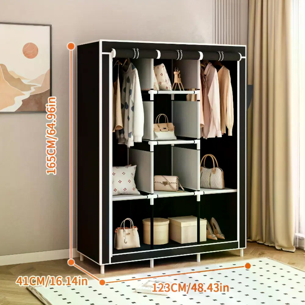 64-in Portable Covered Non-Wov - Wardrobe Closet Portable Fabric Cover ulasan dan harga
